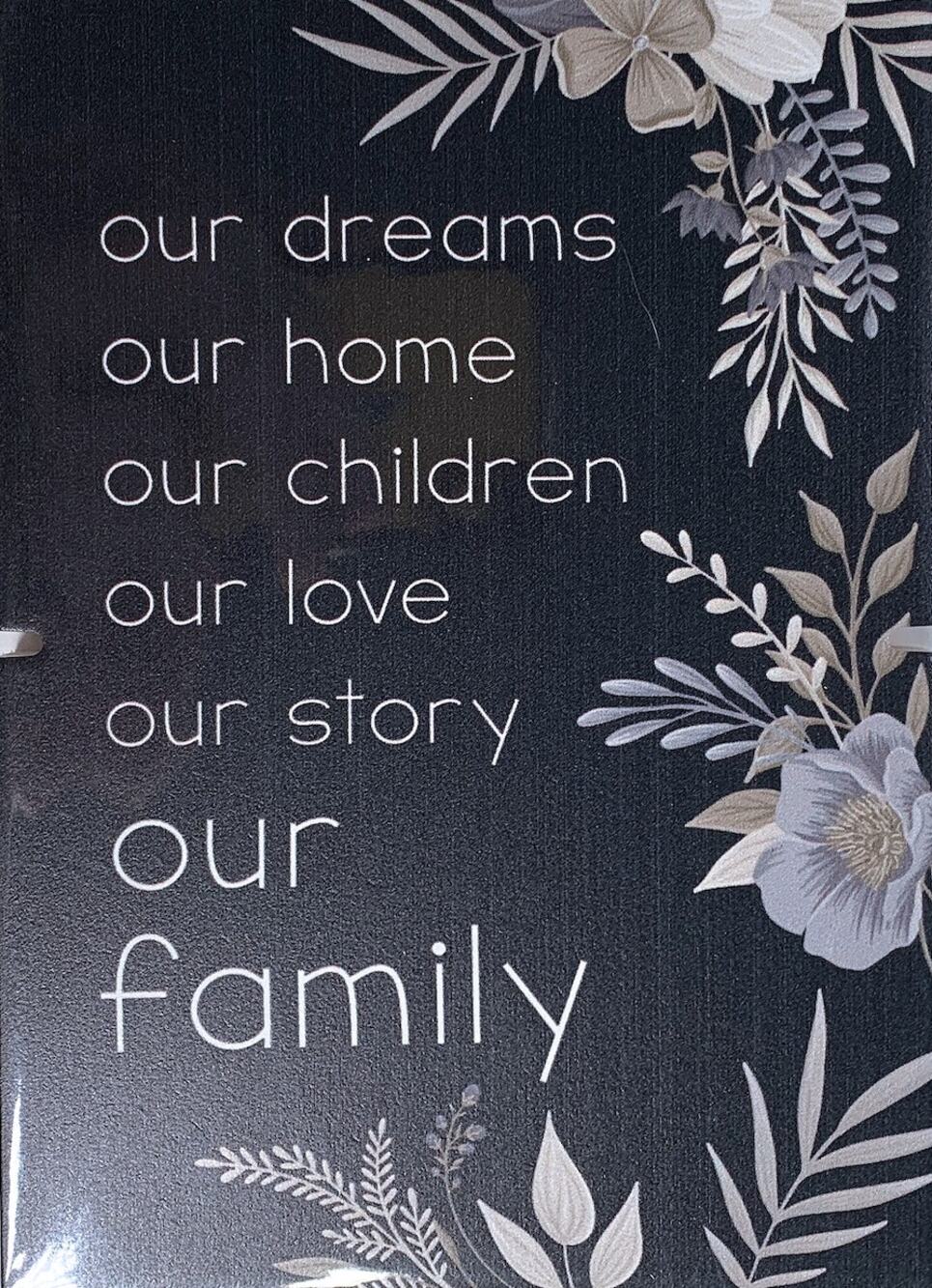P Graham Dunn "Our Family" Story Board Linkable Stand-Up Frame Decor New